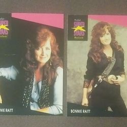 1991 ProSet Bonnie Raitt #222 #223 Rock Blues Singer Cards Lot Card Music Musicards Superstars Vintage Collectible Pro Set
