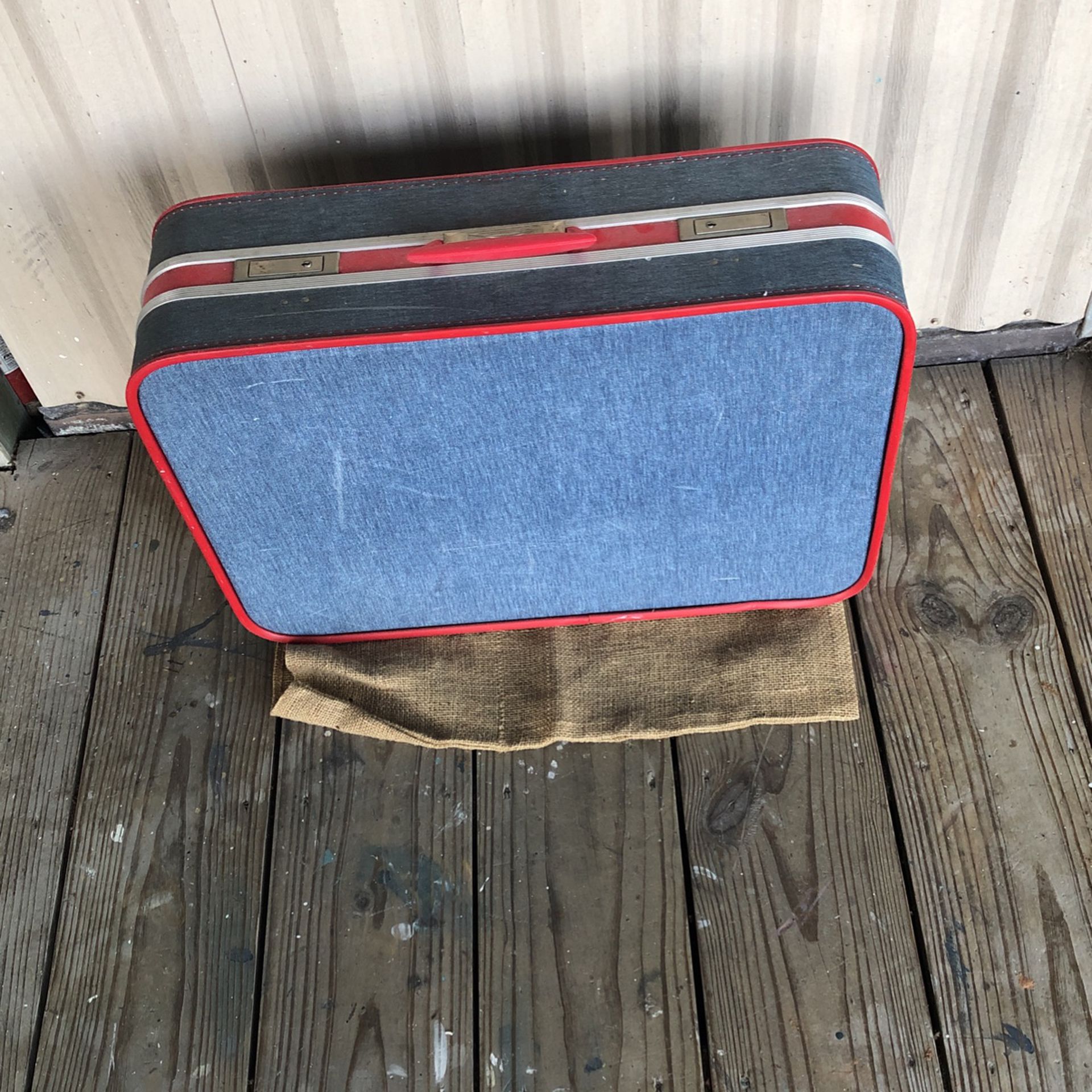  Vintage Denim Old Business Suitcase Luggage 
