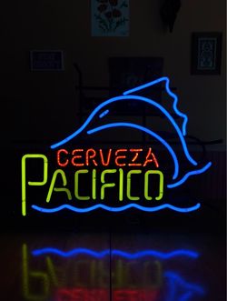 Vintage 1990s Cerveza Pacifico Sailfish Neon Beer Sign – Real Glass Neon