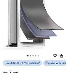 3-Flaps Aluminum XL Dog Door for Wall, Pets Up to 220 lb Heavy-Duty Telescoping