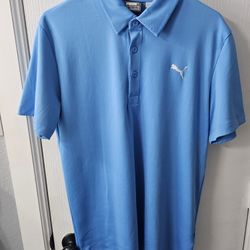 Puma Collar Blue Shirt 