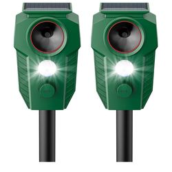 Solar Ultrasonic Animal Repeller Outdoor Motion Sensor Waterproof Pest Repellent