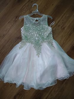 Girl Dress Blush Pink Gold 8y