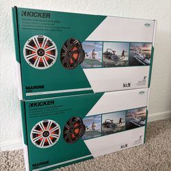 Brand New Kicker KM8 8” Marine Speakers (2 Pairs / 4 Speakers) – Sealed 