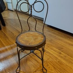 Vintage 100-Year Old Child's Ice Cream Parlor Chair 