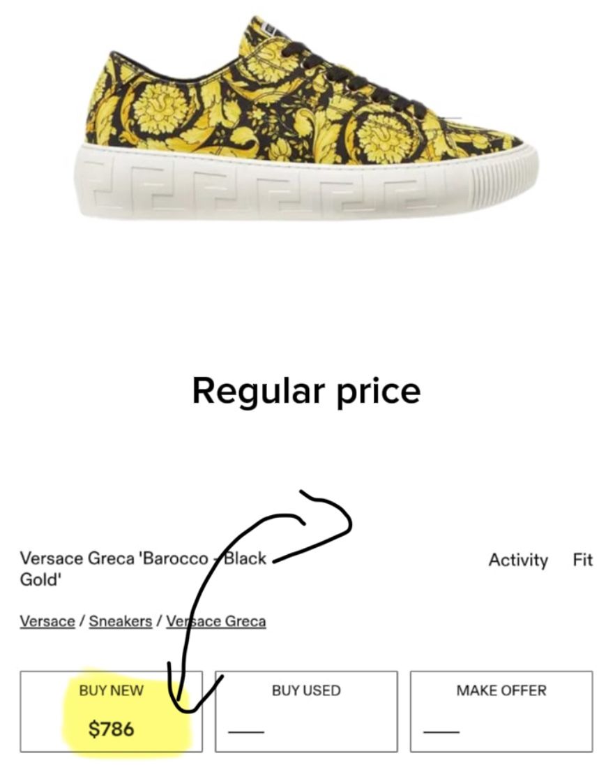 Versace Greca Barocco - Black ( Gold) Size =11/5