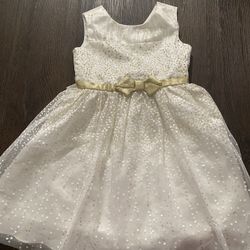 Girls Biege And Gold Dress Size 5 By Jona Michelle #12 