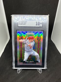 2021 Panini Prizm MIKE TROUT Stained Glass Silver Prizm - SGC 10 GEM MINT