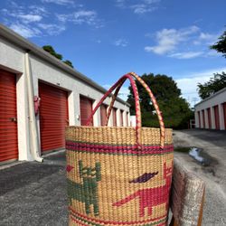 Vintage Hand Woven Cat Basket