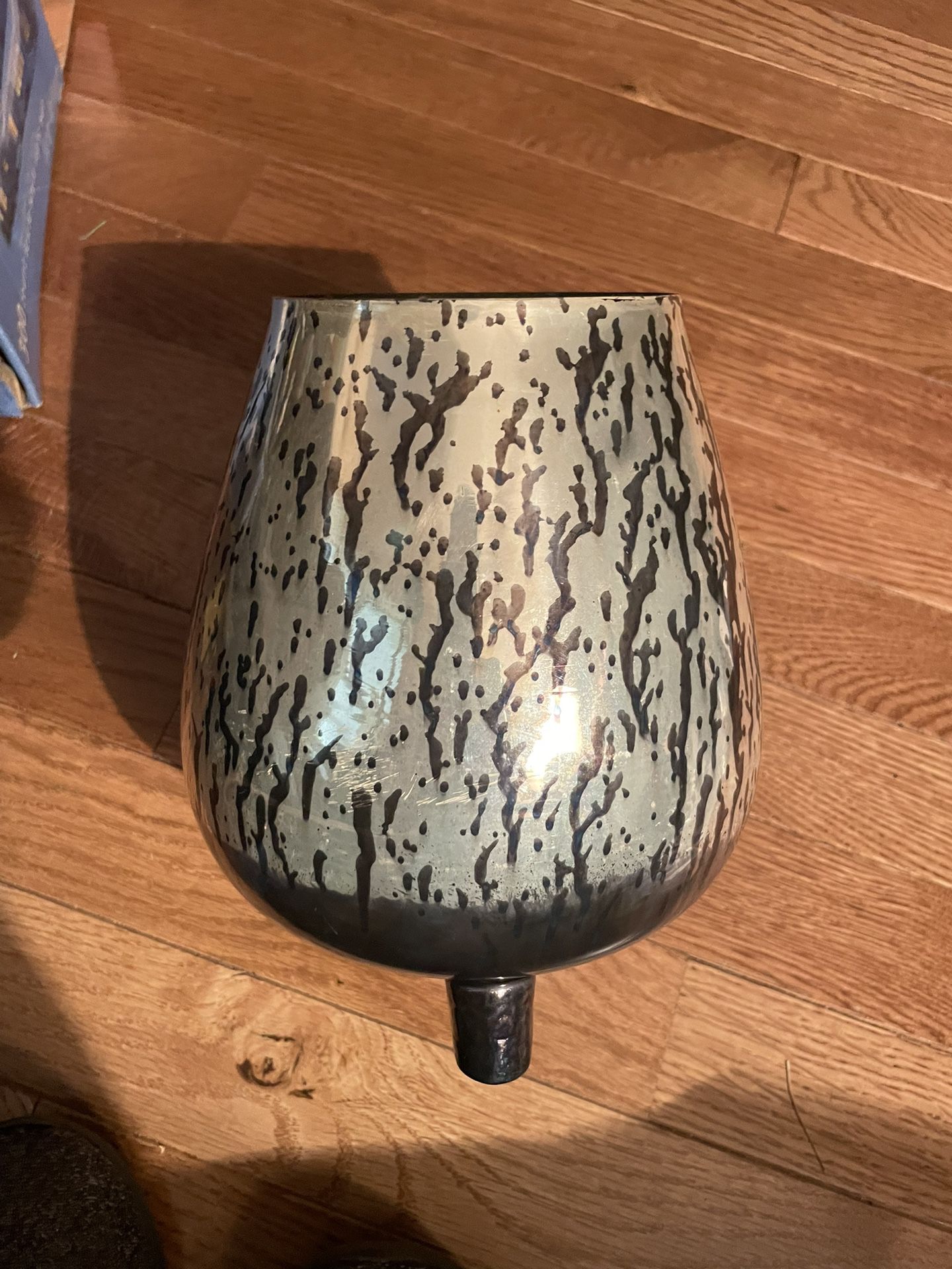 Glass Metallic Vase 8”height X 4” Width -$5