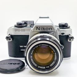 MINT Nikon FG-20 35mm SLR Camera with Nikkor-S Auto 50mm f1.4 Lens Tested Working