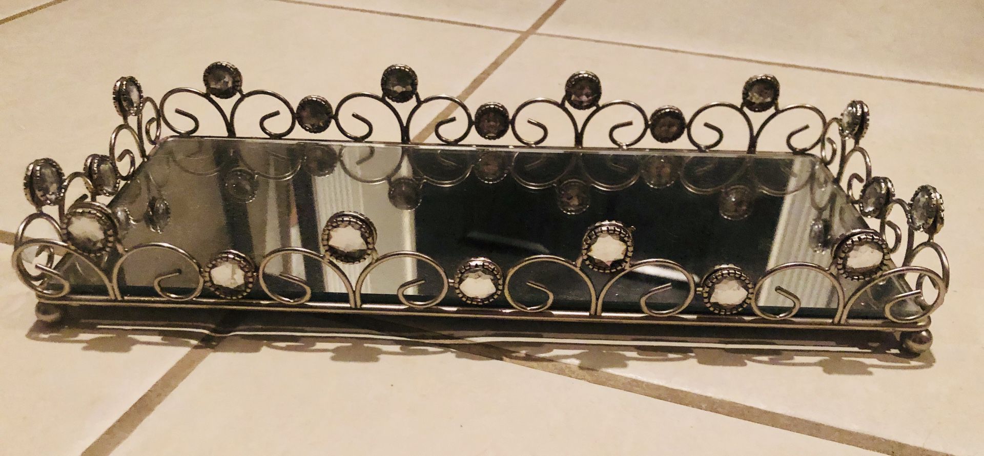 Silver Bling Vanity Over the tank Tray- Perfume Jewelry