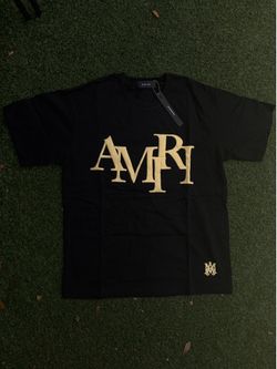 Yellow Amiri "Staggered Logo" T-Shirt – Size Small