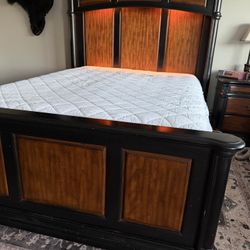 Queen Bed Tall Headboard Built In Lights
