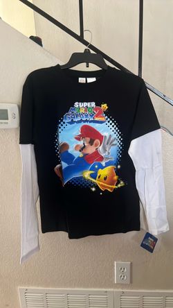 BOYS YOUTH NINTENDO SUPER MARIO 2 LAYERED LOOK SHIRT SZ XL