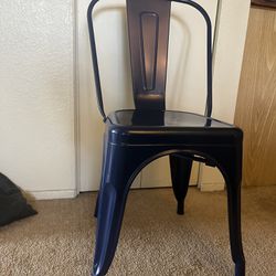 New Tolix Style French Bistro Chair Navy Blue 