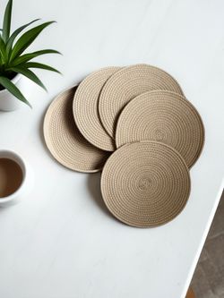 Cotton placemats set, woven placemats