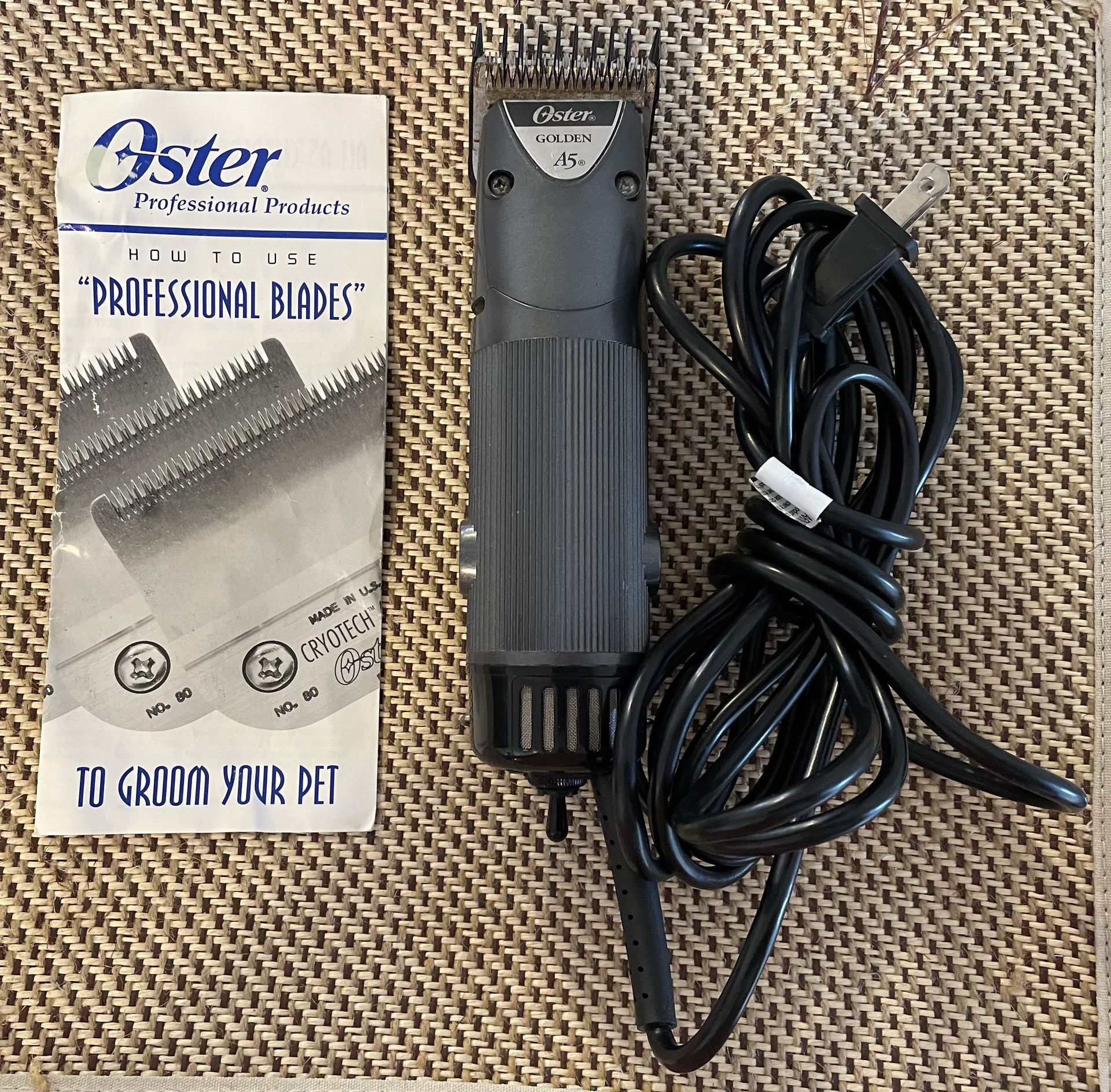 Oster Golden A5 Trimmer Corded Animal Hair Clipper 2 Speed