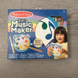 Melissa & Doug 3-in-1 Wooden Musical Instrument Play Set for Kids