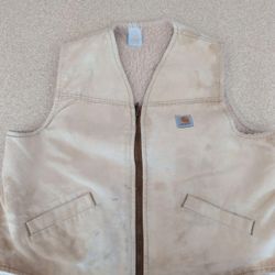 Carhartt Sherpa Lined Canvas Vest - Tan/Cream