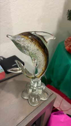 Murano glass dolphin sculpture