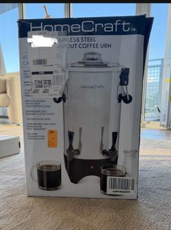 New HomeCraft 45-Cup Stainless Steel Coffee Urn with Double Spout