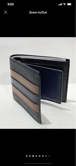 Coach stripe 2025 wallet