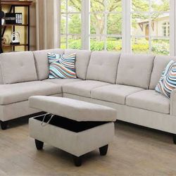 BRAND NEW SECTIONAL COUCH WITH OTTOMAN INCLUDED