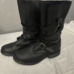 Steve Madden All Leather Motto Boots