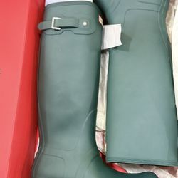 Hunter Original Tall Adjustable Wellington Weather Womens Boot Green