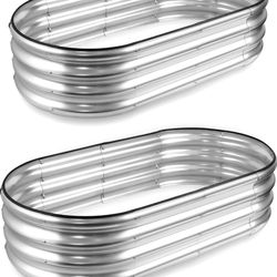 JERIA Raised Garden Bed,Galvanized Raised 2 Pcs 4×2×1ft