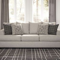 Large Modern Light Gray Sofa with Pillows