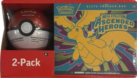 2 Ascended Heroes ETB/Pokeball pack