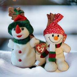 Vintage Christmas Beanie Babies Like New Condition!