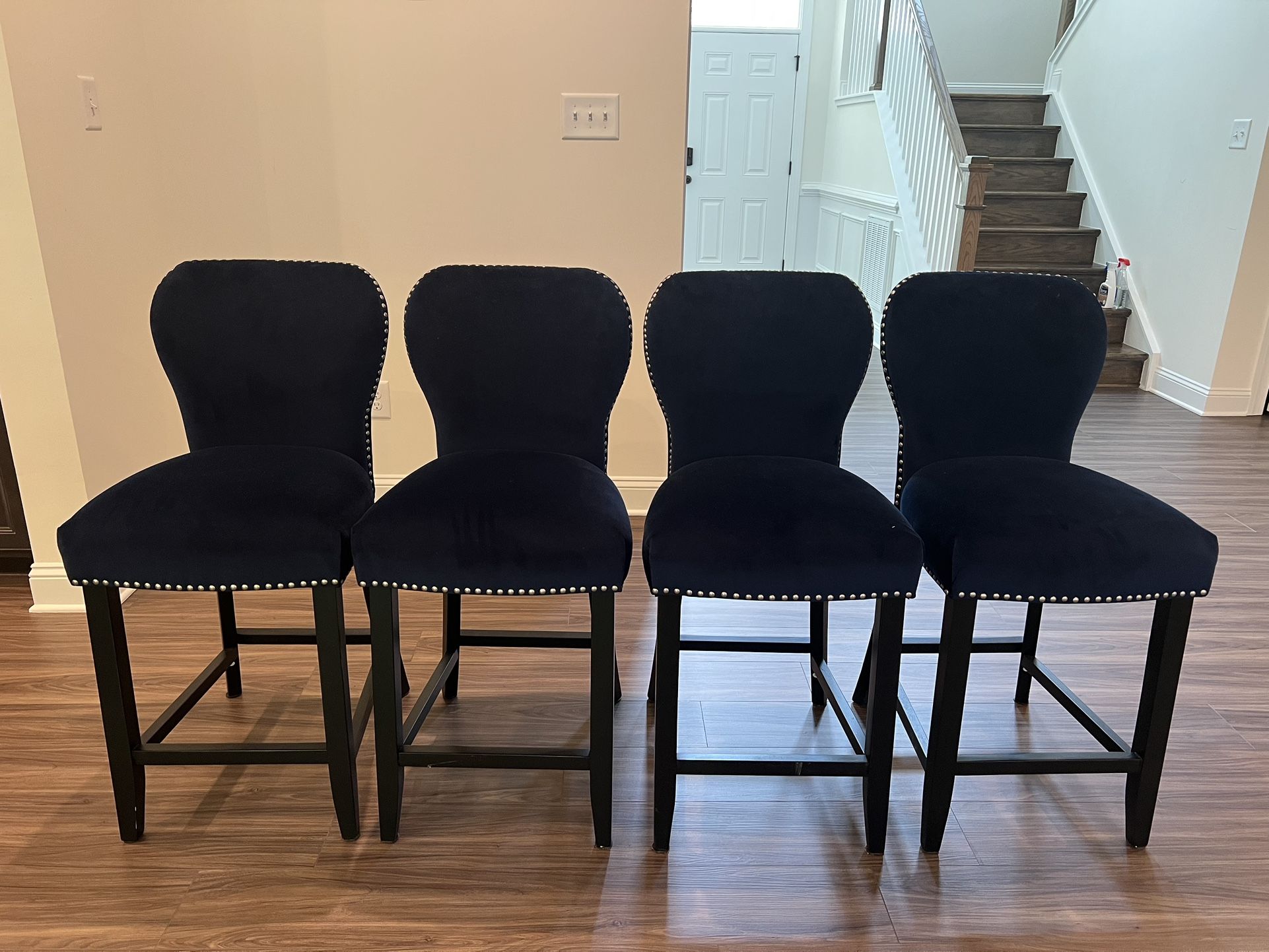 Bar Stools Set of 4, Blue