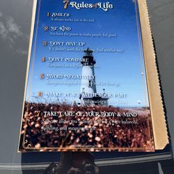 7 Rules Of Life Inspiration Acrylic 