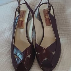 Slingback Women’s Shoes – Wine - Size 5M