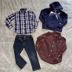 4t Toddler boy Shirt Jeans Jacket Set 