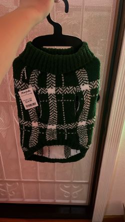 Large Green And White Dog Sweater