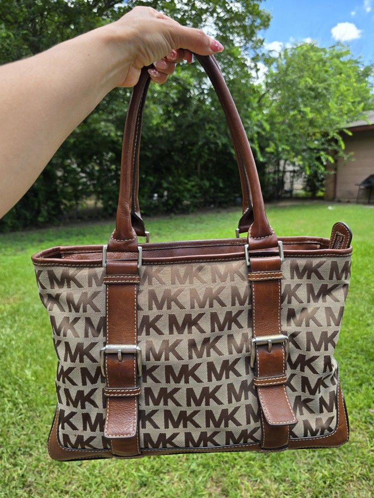 Original Michael Kors Canvas And Leather Top Handbag