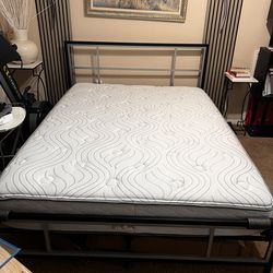 Queen size bed, wood frame