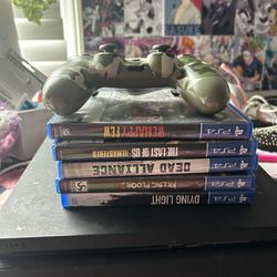 ps4 with games and controller 