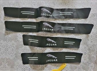 4PCS Threshold Protection Stickers Door Sill Protector Stickers Scuff Plate Cover for Jaguar