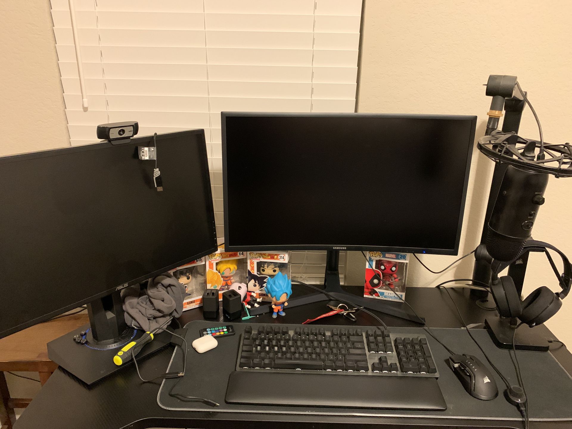 Gaming monitors , logitech key board , etc