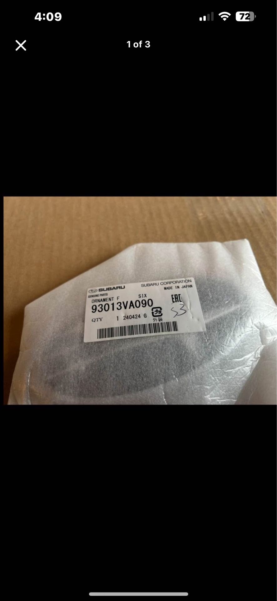 2015-2023 Subaru Part Front Grille Emblem OEM Various Models