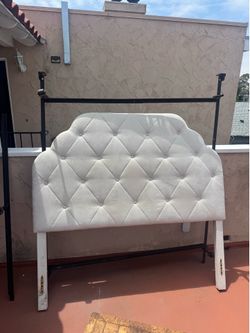 Queen Cream Upholstery Headboard