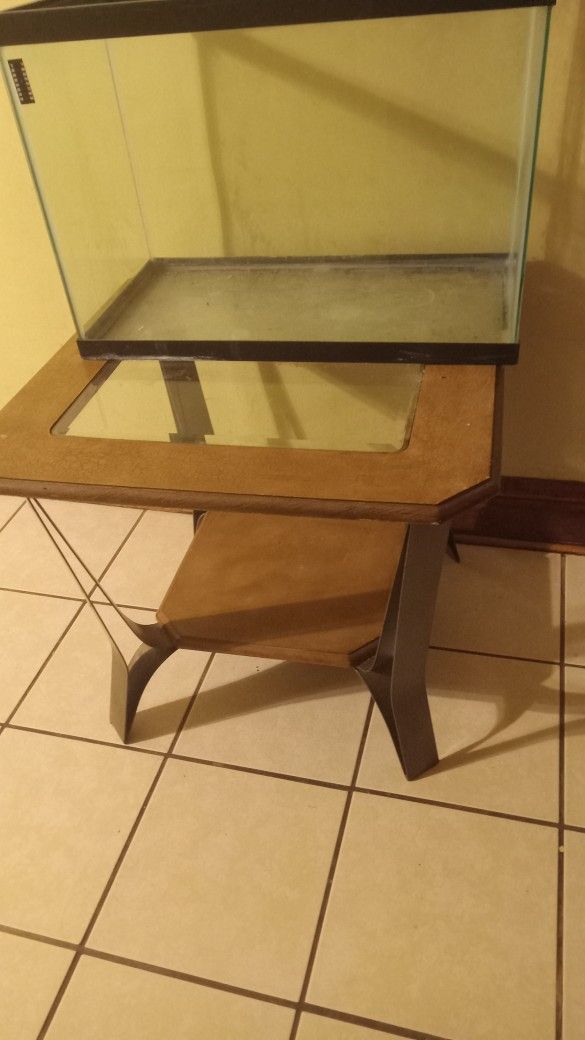 29 gallon Fish Tank And Corner Glass Table $50 For The Both