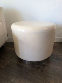 2 travertine side tables heavy!