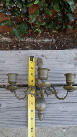 "Only have 1" vintage brass 3 arm candle holder.