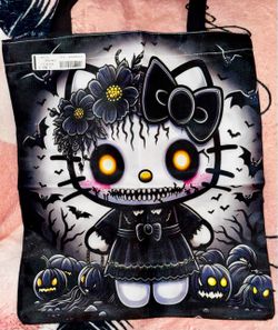 HELLO KITTY GOTHIC TRICK OR TREAT BIG TOTE